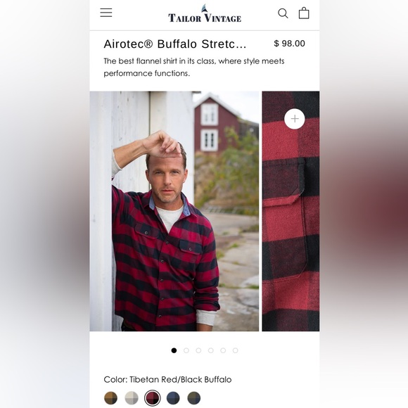 NWOT Tailor Vintage Luxe Performance Flannel Long Sleeve Button Down Shirt 🎄❤️ - Picture 2 of 8